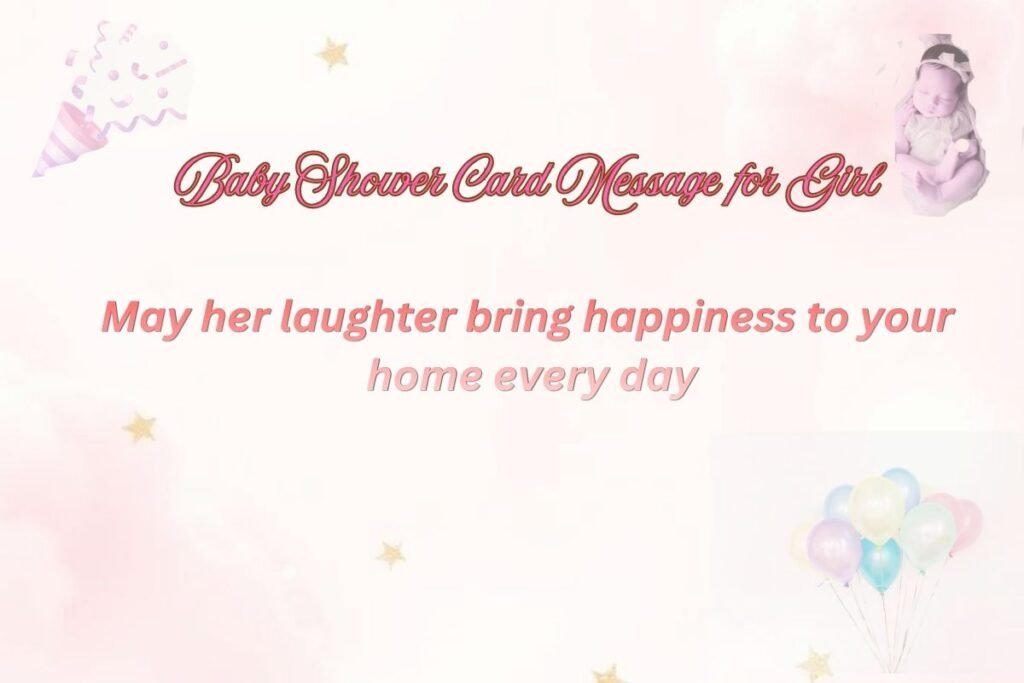 Baby Shower Card Message for Girl