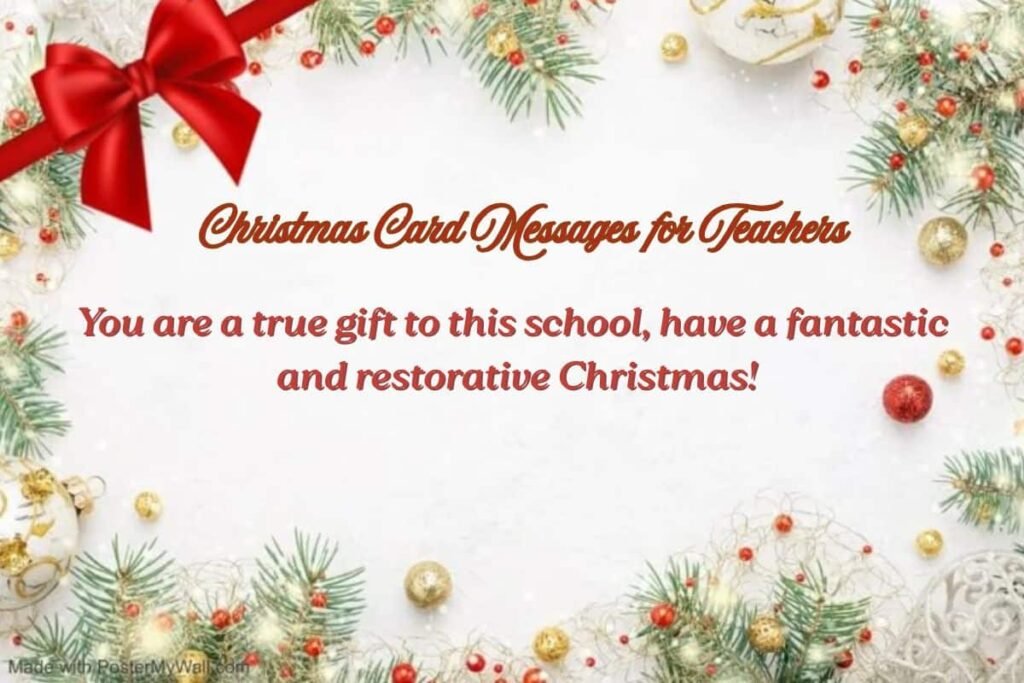 Christmas Card Messages for Teachers