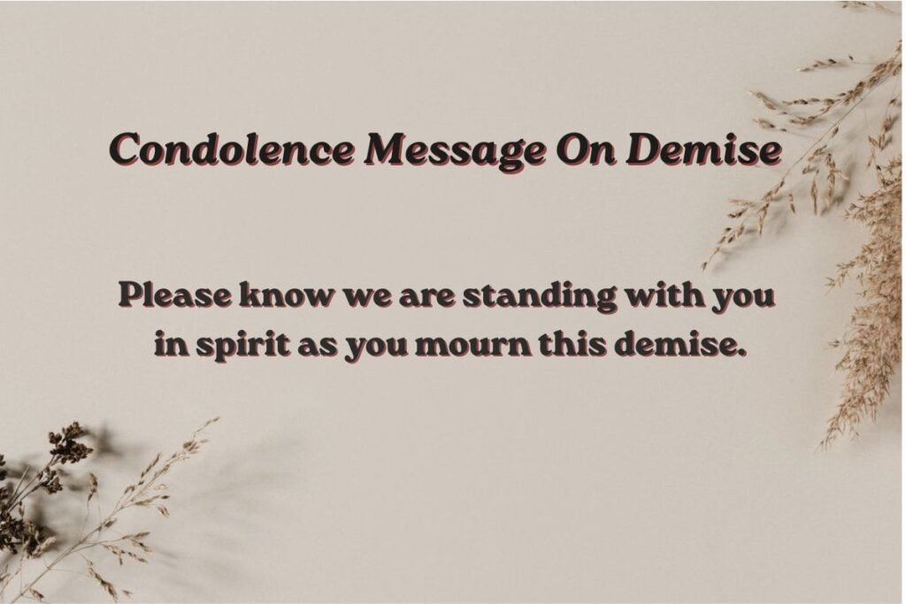 Condolence Message On Demise