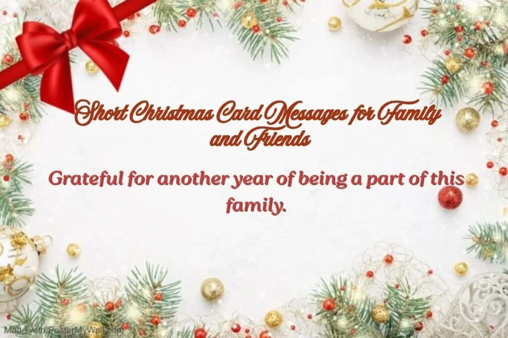 Short Christmas Card Messages for Family and Friends