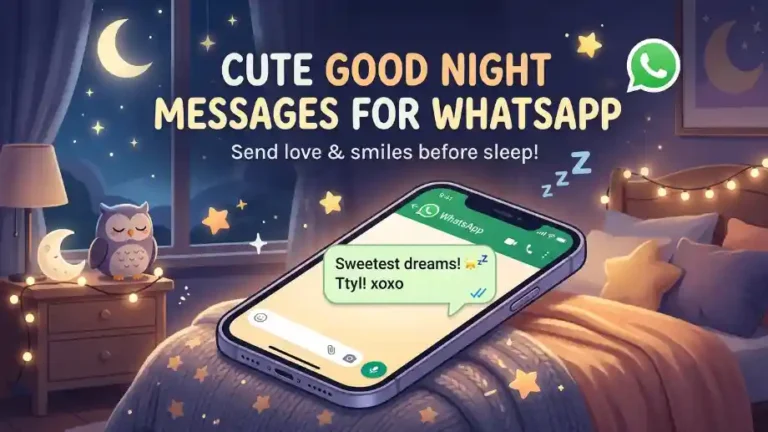 Cute Good Night Messages for WhatsApp Friends Cute good night messages for WhatsApp image