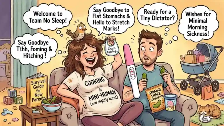 Funny pregnancy wishes image