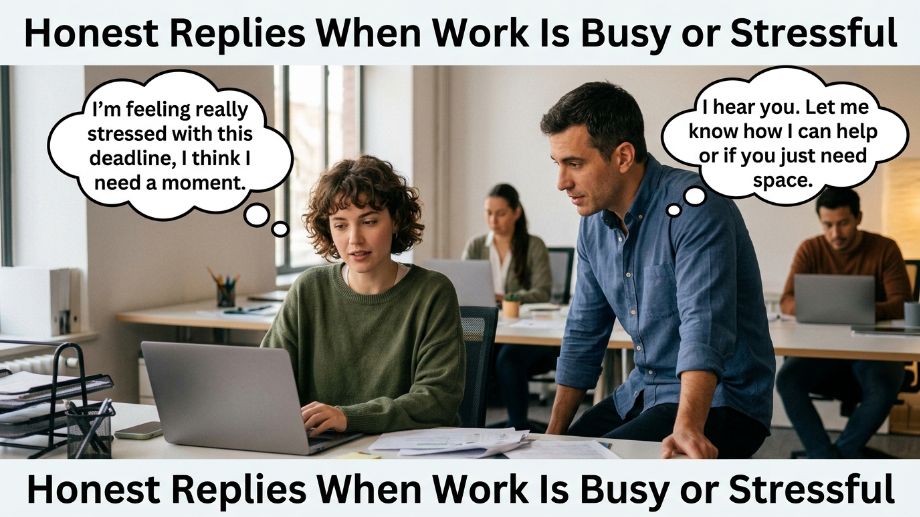 Honest Replies When Work Is Busy or Stressful image