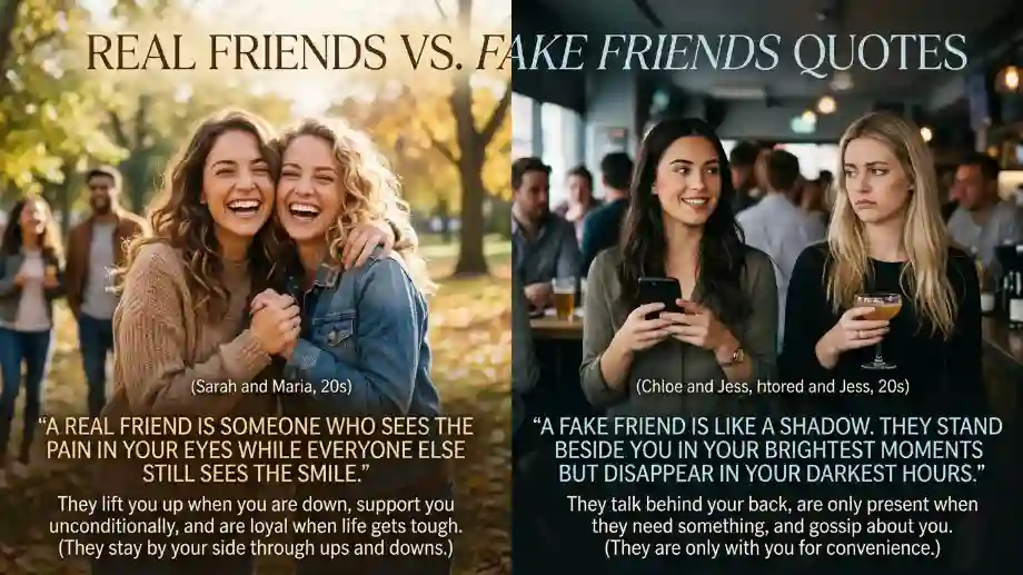 Real Friends vs Fake Friends Quotes image
