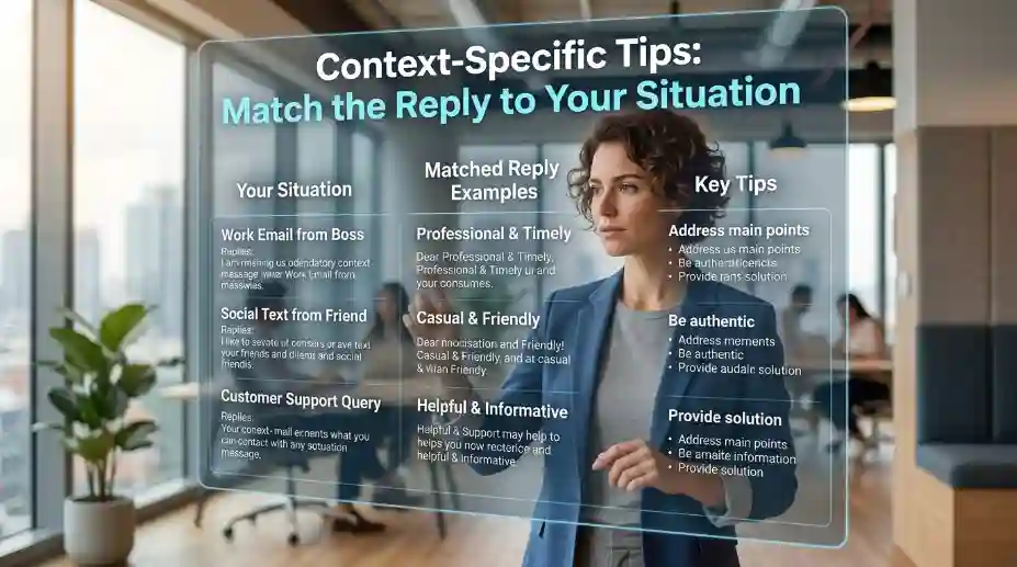 Context Specific Tips Match the Reply to Your Situation image